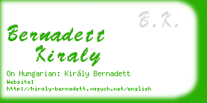 bernadett kiraly business card