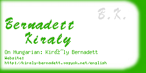 bernadett kiraly business card